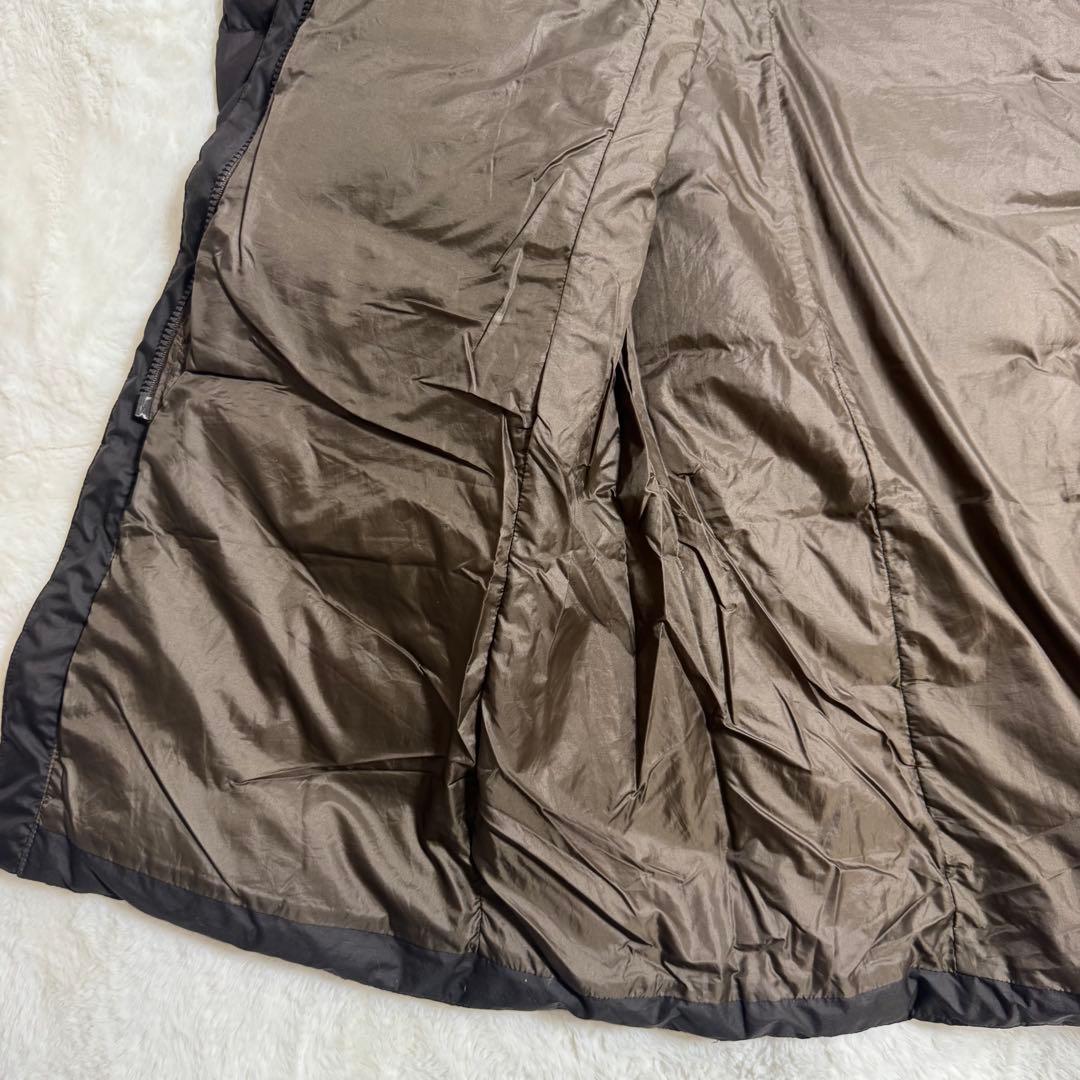 人気モンベル800FPトラベルダウンロングコートレディースXLブラウンロング丈