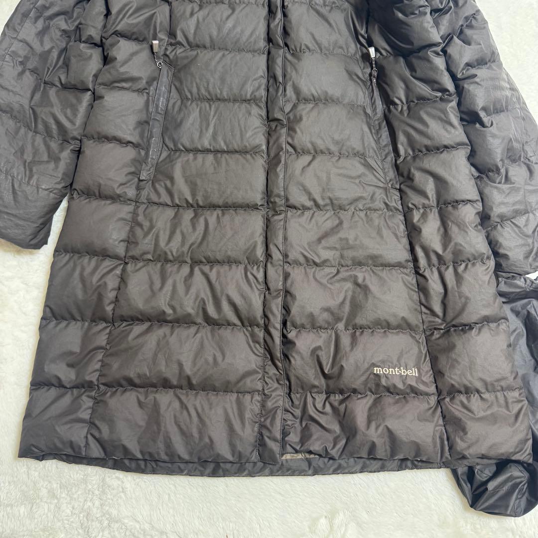 人気モンベル800FPトラベルダウンロングコートレディースXLブラウンロング丈