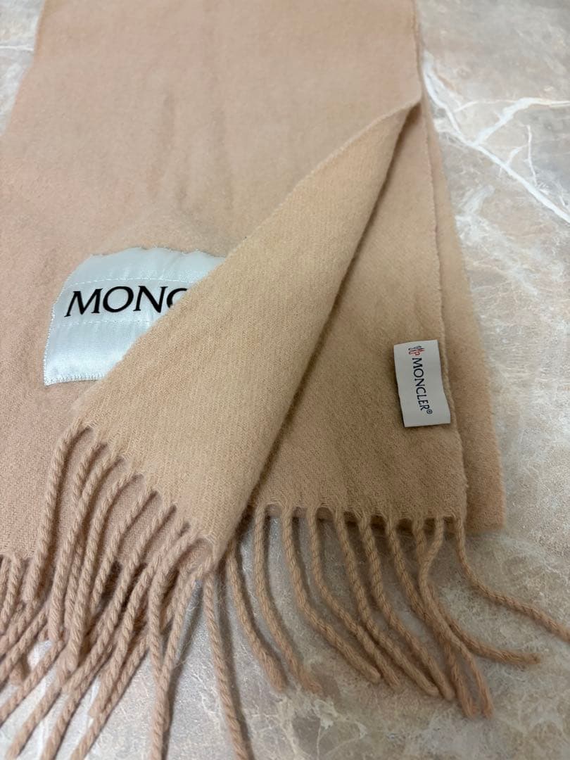 【h.】MONCLER ベージュ マフラー