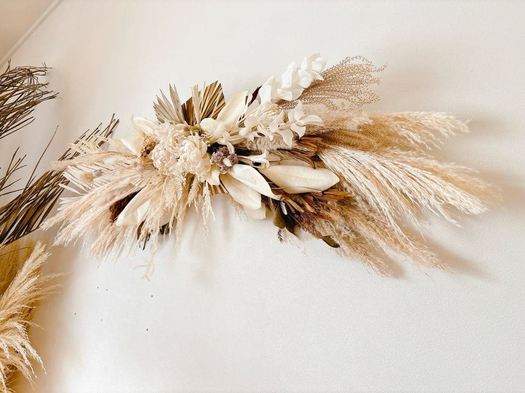 ＊wall decoration ＊横長　ドライフラワー　スワッグ　壁掛け