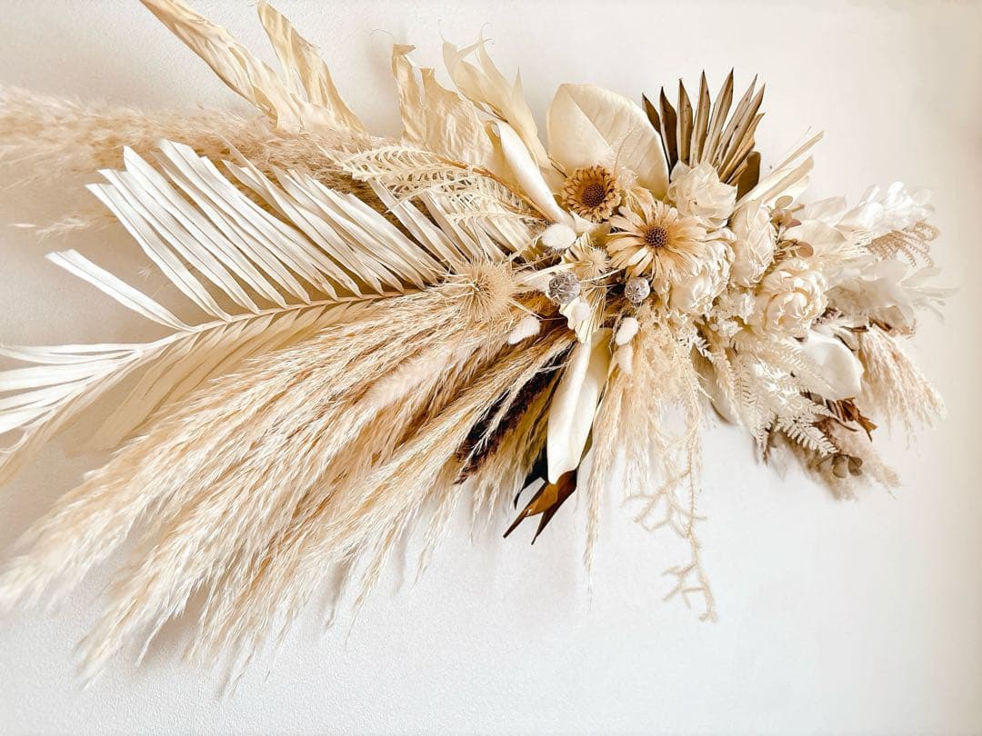 ＊wall decoration ＊横長　ドライフラワー　スワッグ　壁掛け