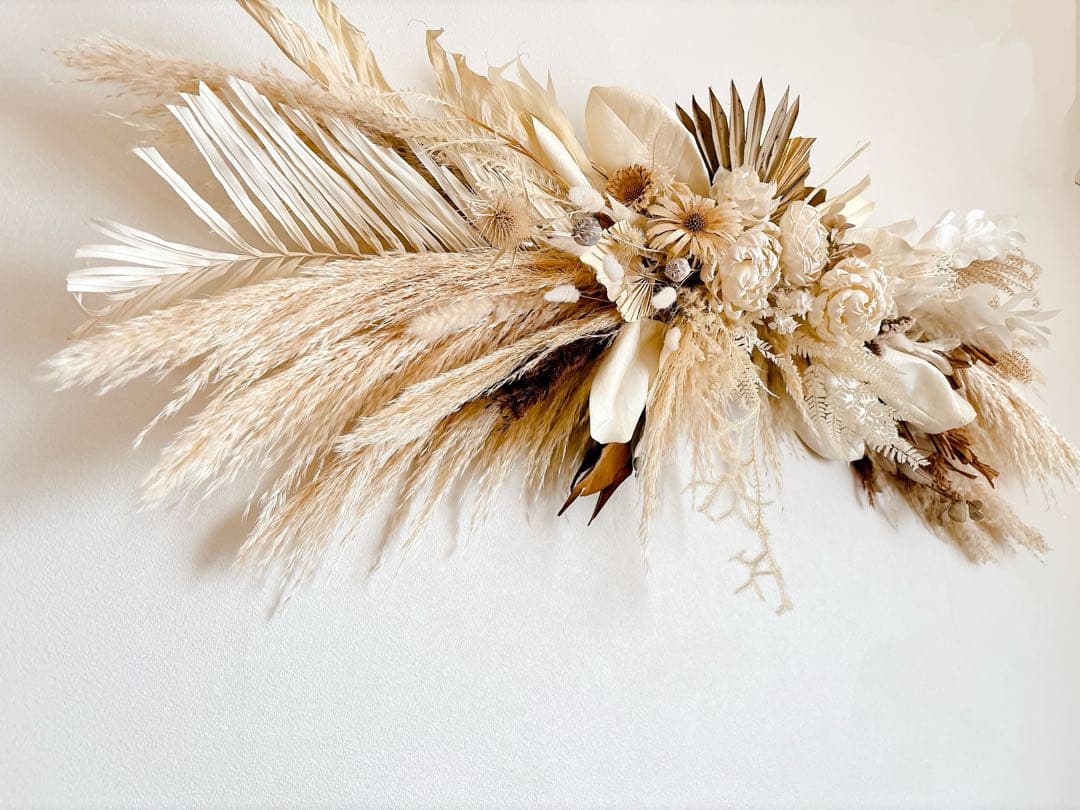 ＊wall decoration ＊横長　ドライフラワー　スワッグ　壁掛け