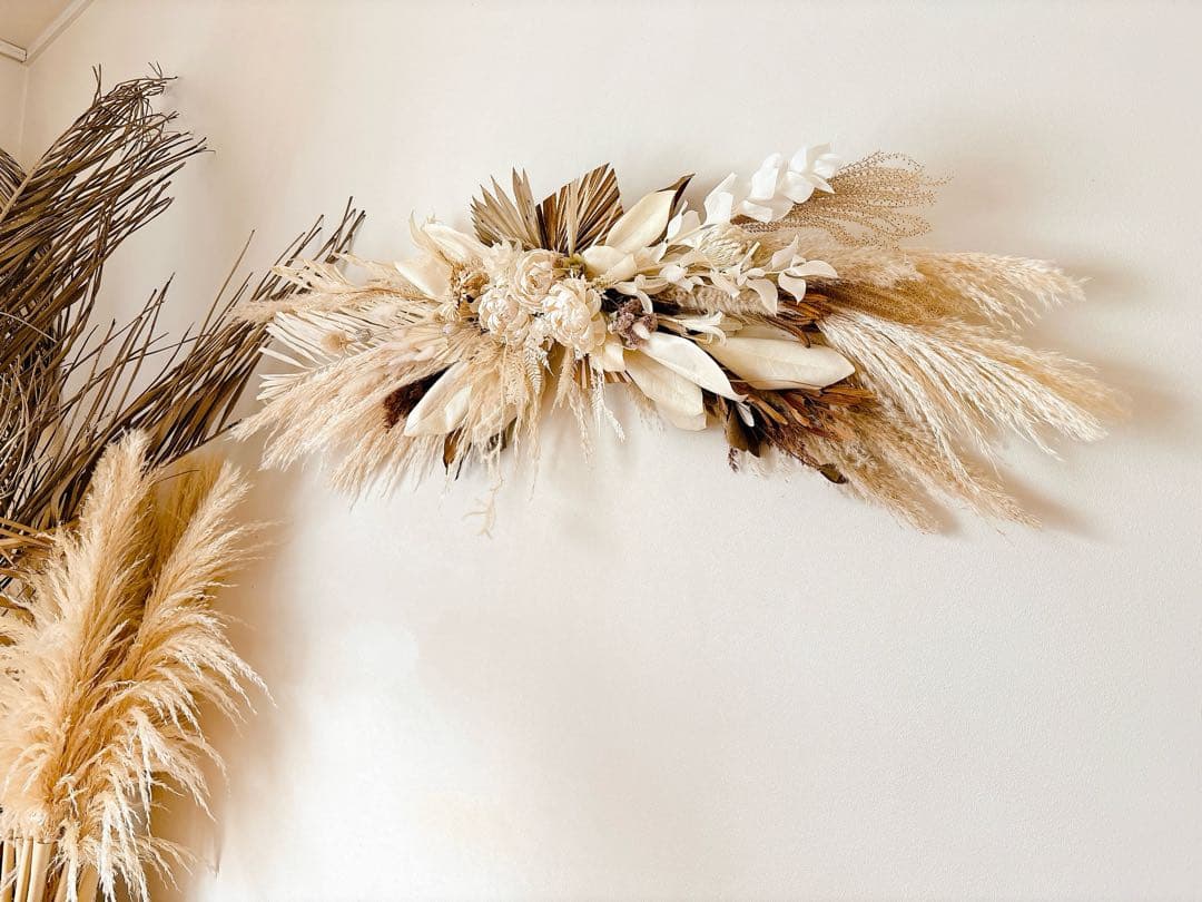 ＊wall decoration ＊横長　ドライフラワー　スワッグ　壁掛け