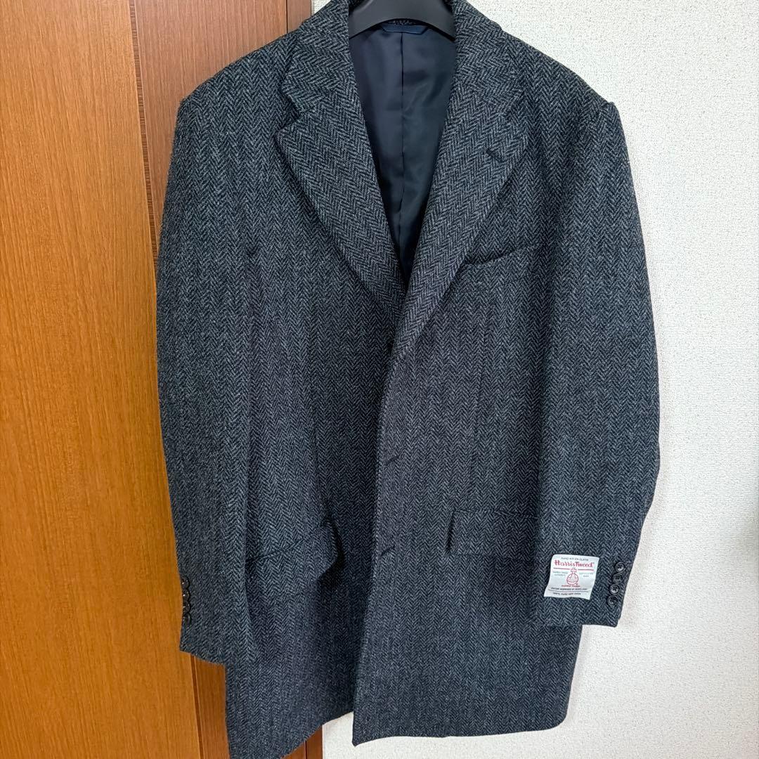 新品　Harris Tweed ハリスツイード　チェスターコート　サイズL
