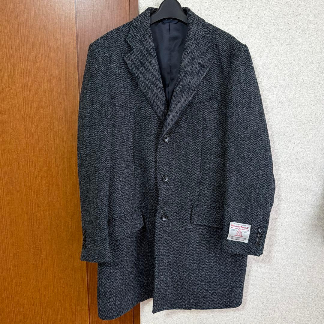 新品　Harris Tweed ハリスツイード　チェスターコート　サイズL