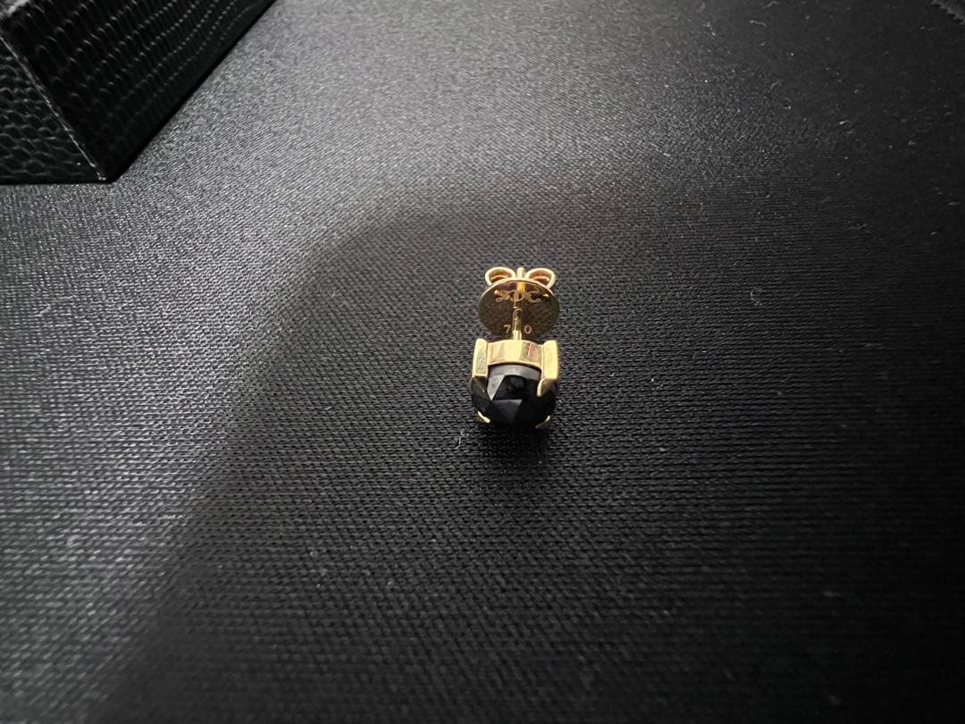 SJX 18K ブラックダイヤ ピアス 片耳 中古 希少 本体のみ
