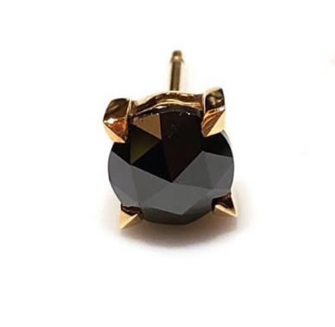 SJX 18K ブラックダイヤ ピアス 片耳 中古 希少 本体のみ