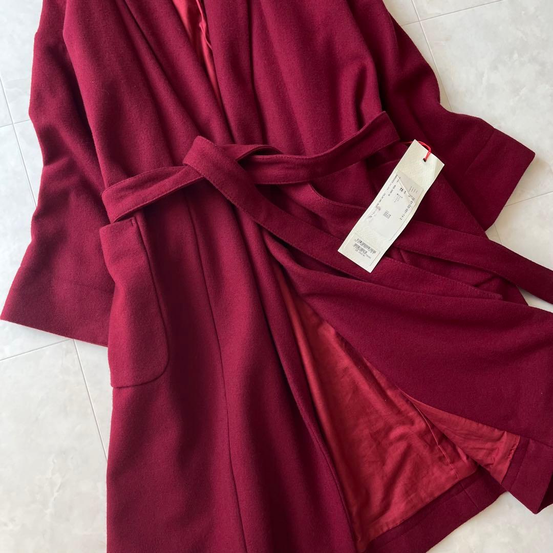 タグ付　未使用品✨アトリエドゥサボン　ショールカラーロングコート　ワインレッド
