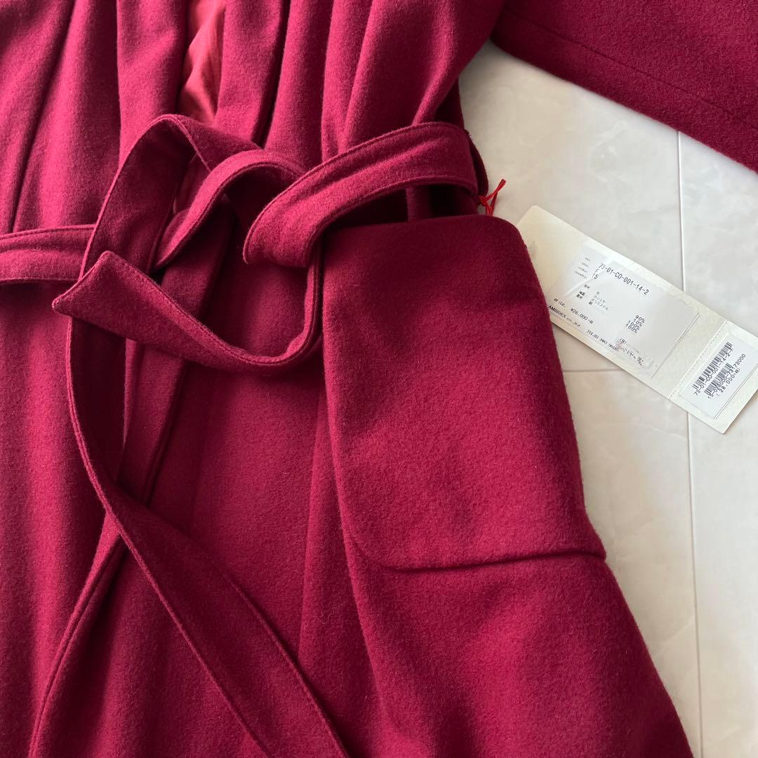 タグ付　未使用品✨アトリエドゥサボン　ショールカラーロングコート　ワインレッド
