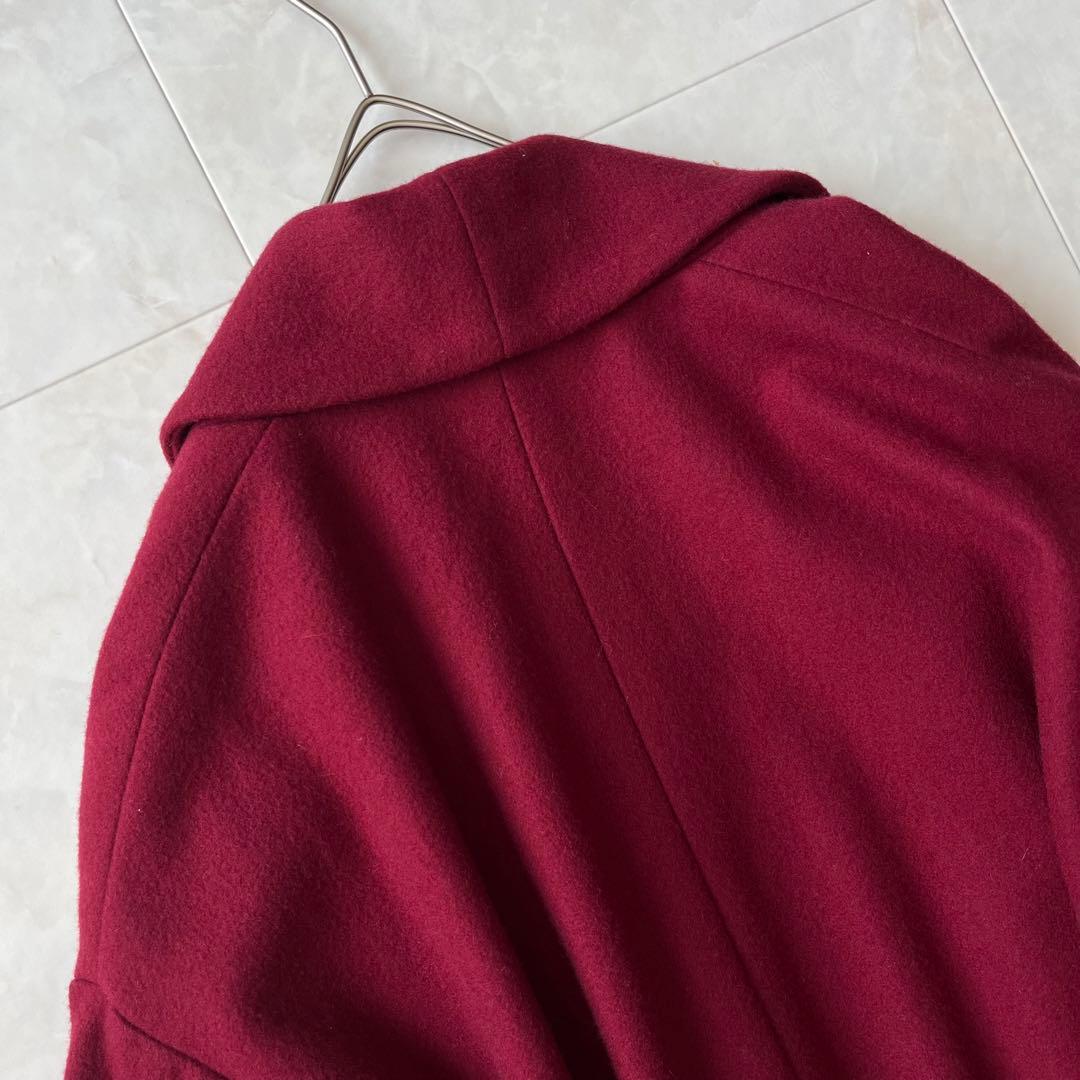 タグ付　未使用品✨アトリエドゥサボン　ショールカラーロングコート　ワインレッド