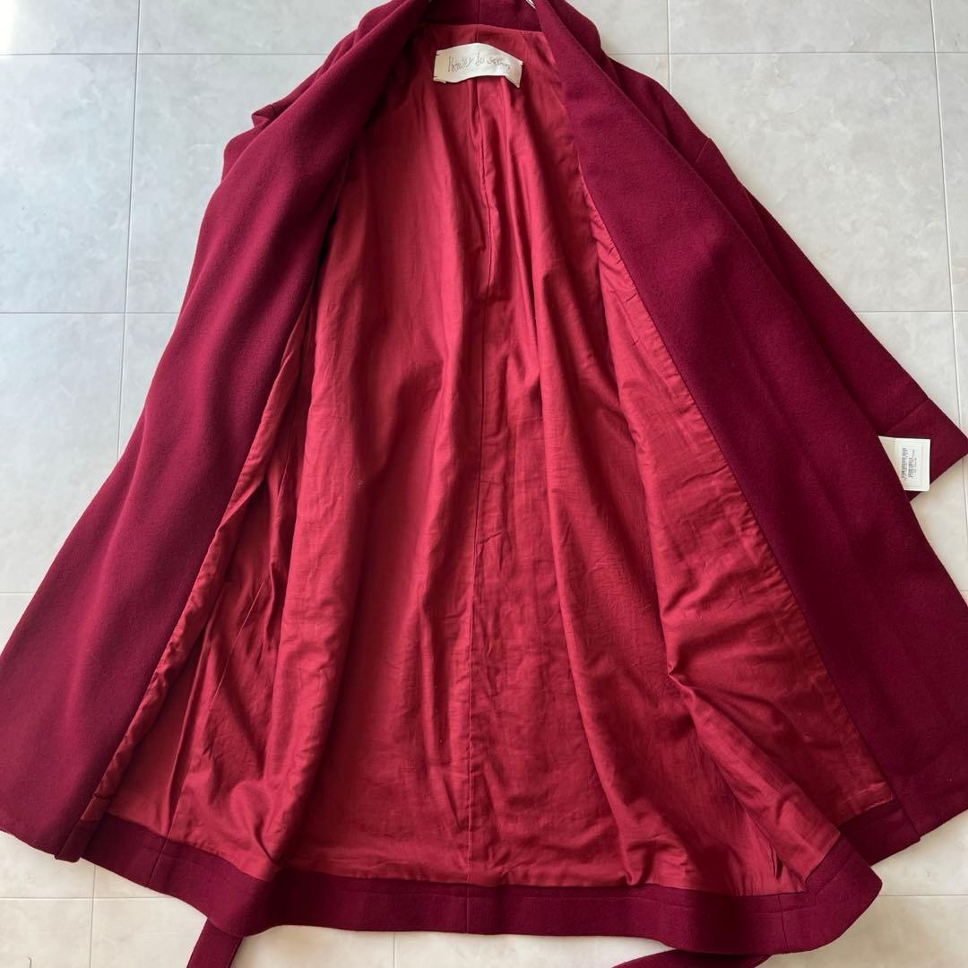 タグ付　未使用品✨アトリエドゥサボン　ショールカラーロングコート　ワインレッド
