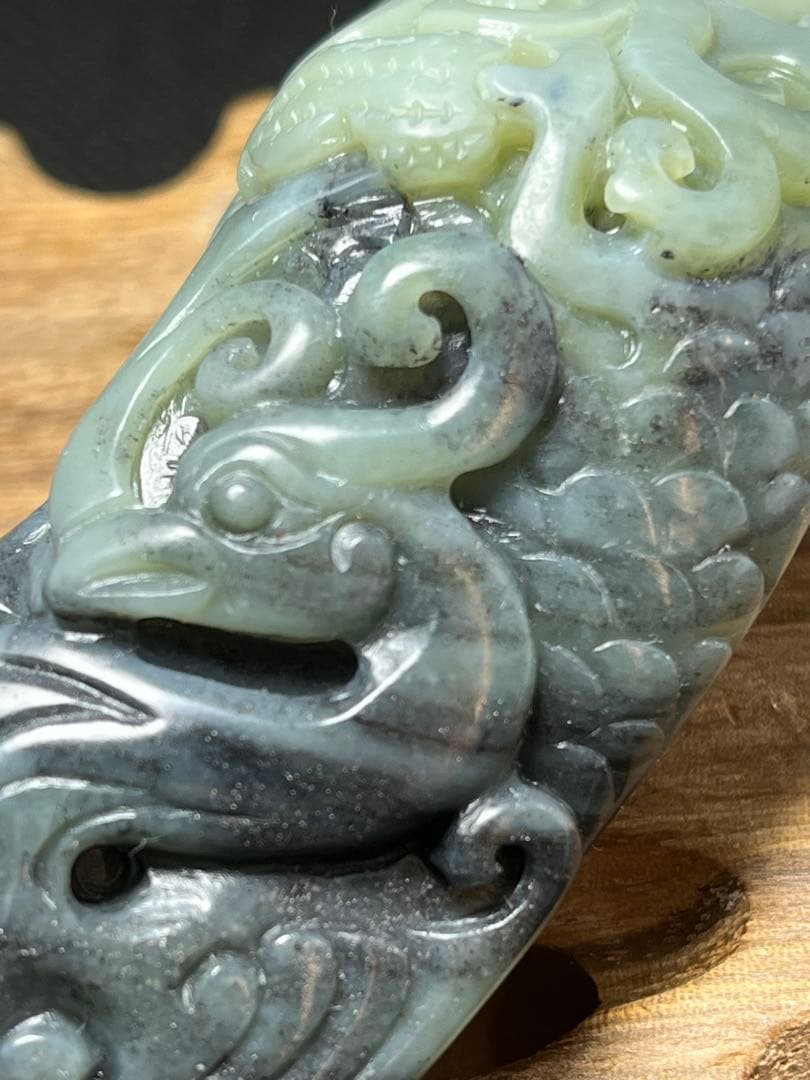 手彫り！和田玉★置物、握り石★証明書付き 中国美術06