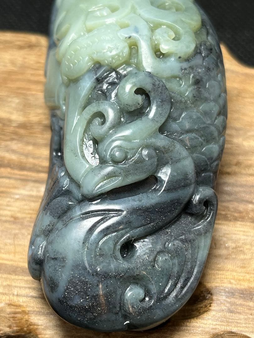 手彫り！和田玉★置物、握り石★証明書付き 中国美術06