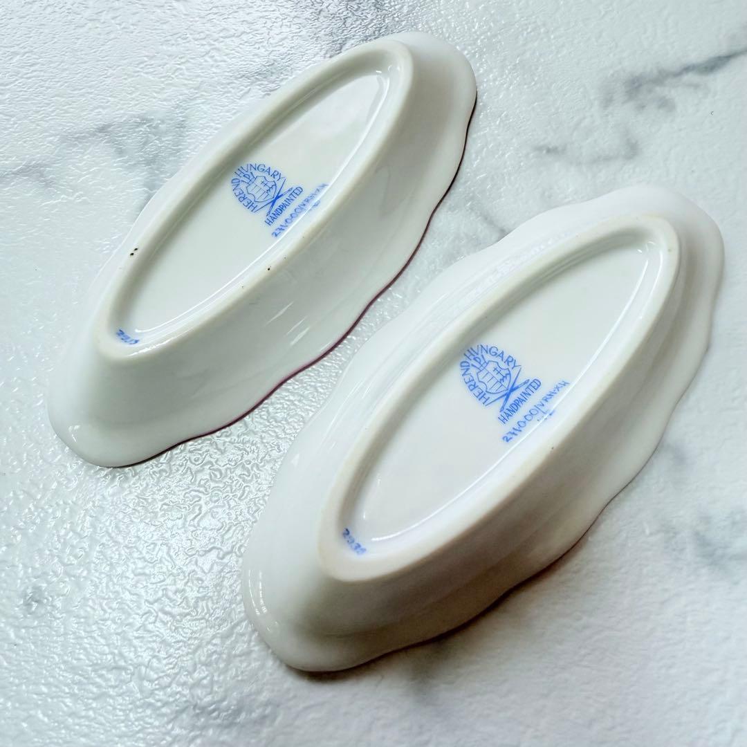 ヘレンド　ウィーンの薔薇　ピンク　ディッシュ　2個セット　希少　レア