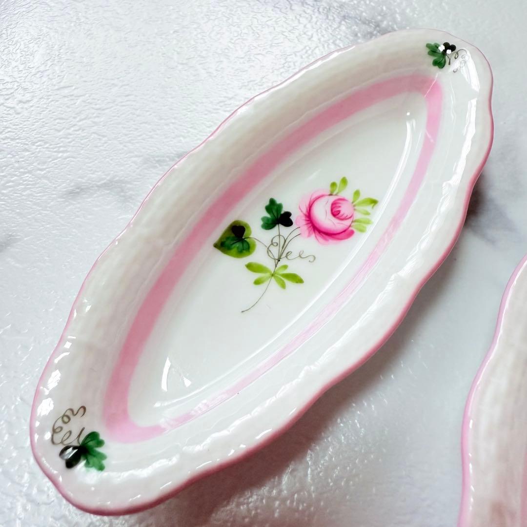 ヘレンド　ウィーンの薔薇　ピンク　ディッシュ　2個セット　希少　レア