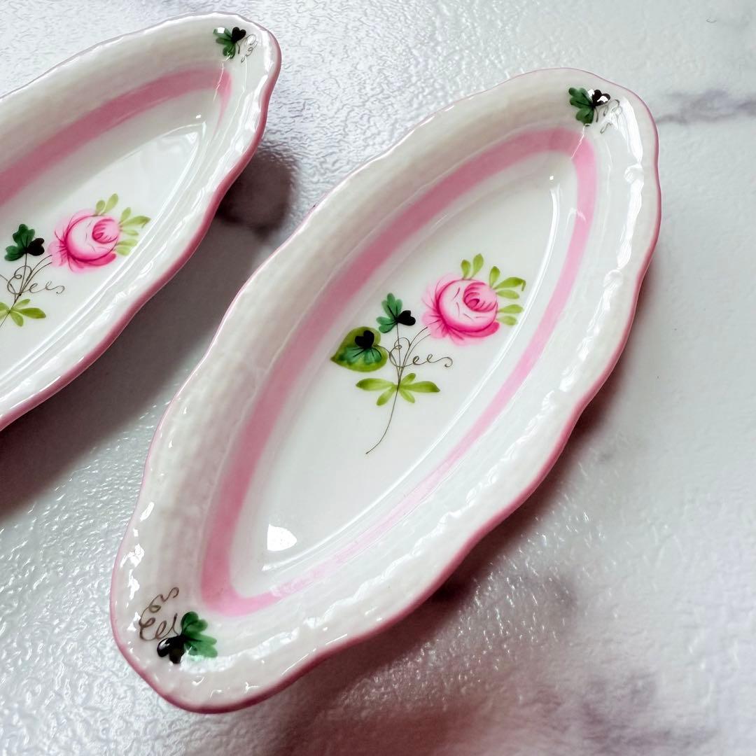 ヘレンド　ウィーンの薔薇　ピンク　ディッシュ　2個セット　希少　レア