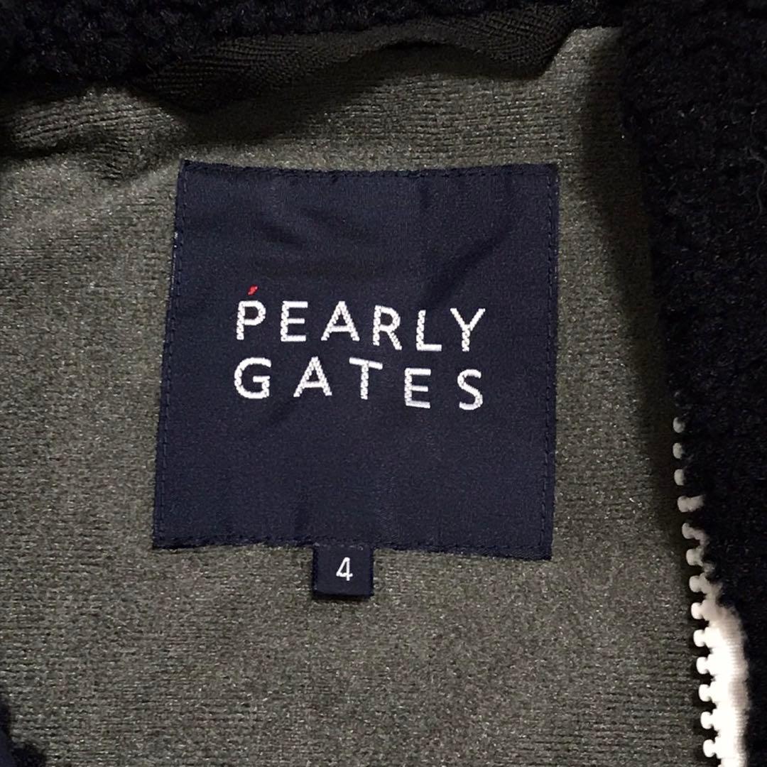 PEARLY GATES パーラーゲイツ　ボアジップベスト　刺繍ロゴ　4