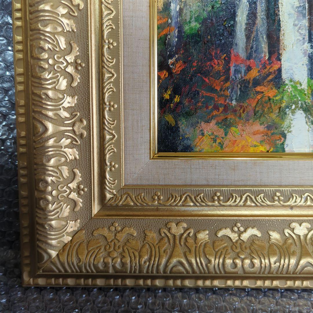 F10号油彩画 「恩原湖畔の白樺」No.48