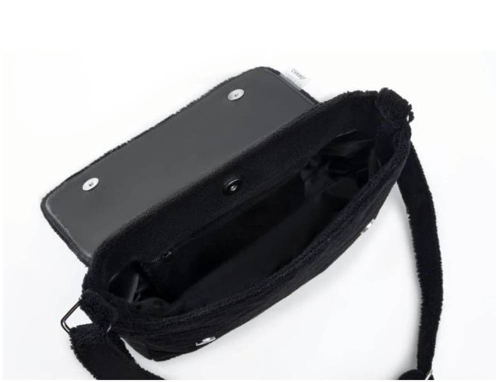 マミサチ ショルダーバッグ パイル生地 ブラック ノベルティ