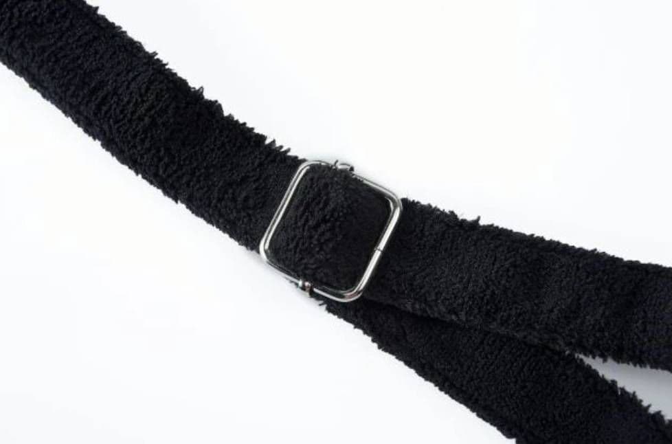 マミサチ ショルダーバッグ パイル生地 ブラック ノベルティ