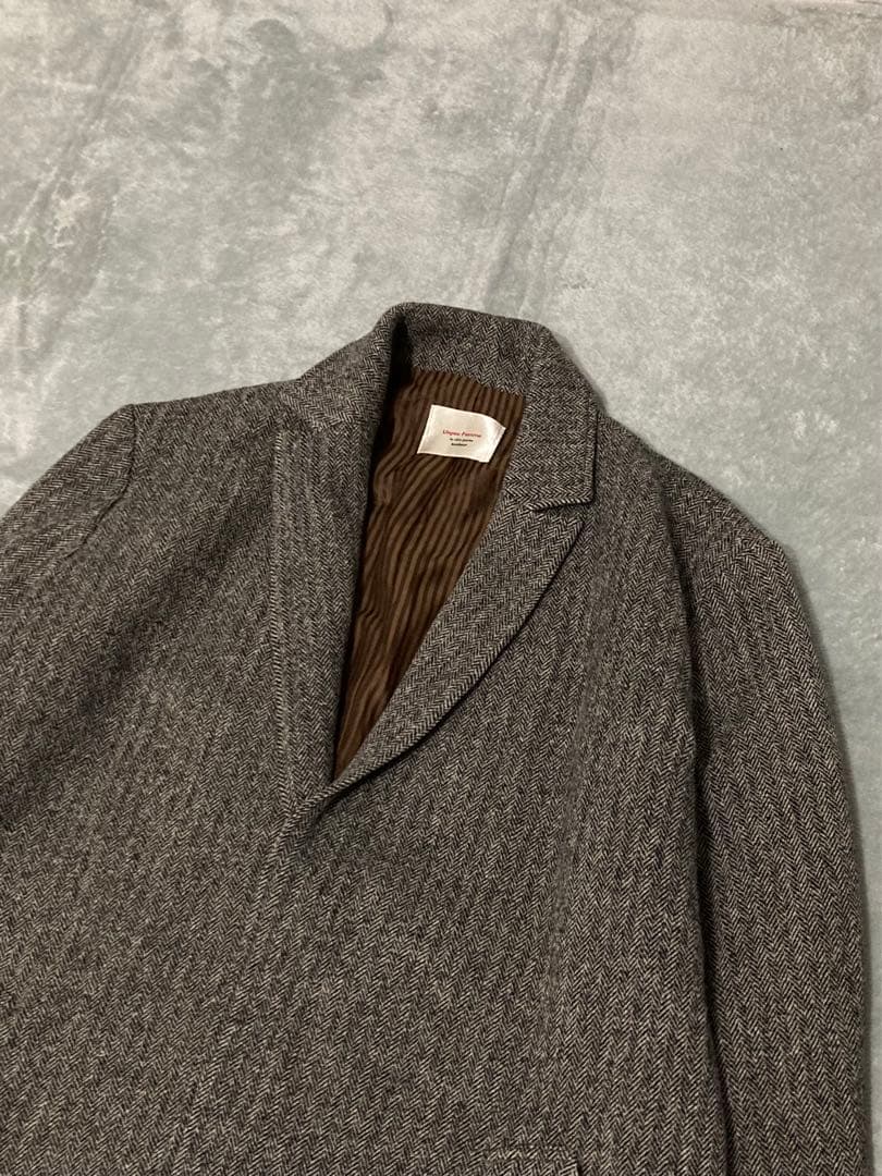 Unpeu Femme アンプーファム ヘリンボーン ロング チェスター コート