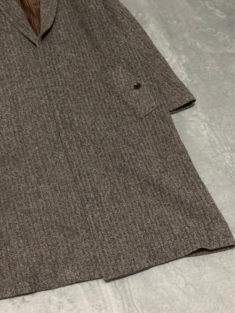 Unpeu Femme アンプーファム ヘリンボーン ロング チェスター コート