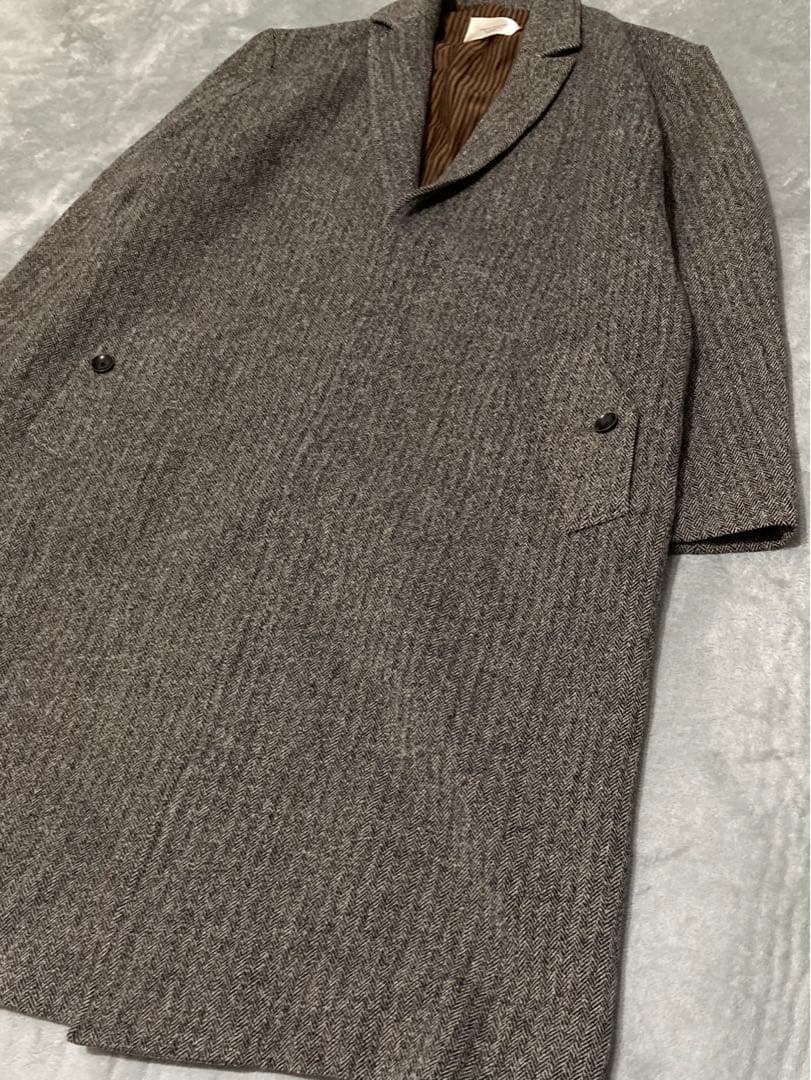 Unpeu Femme アンプーファム ヘリンボーン ロング チェスター コート