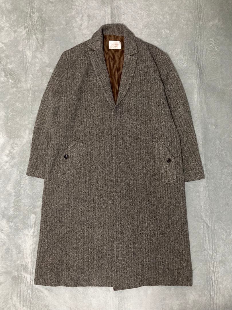 Unpeu Femme アンプーファム ヘリンボーン ロング チェスター コート