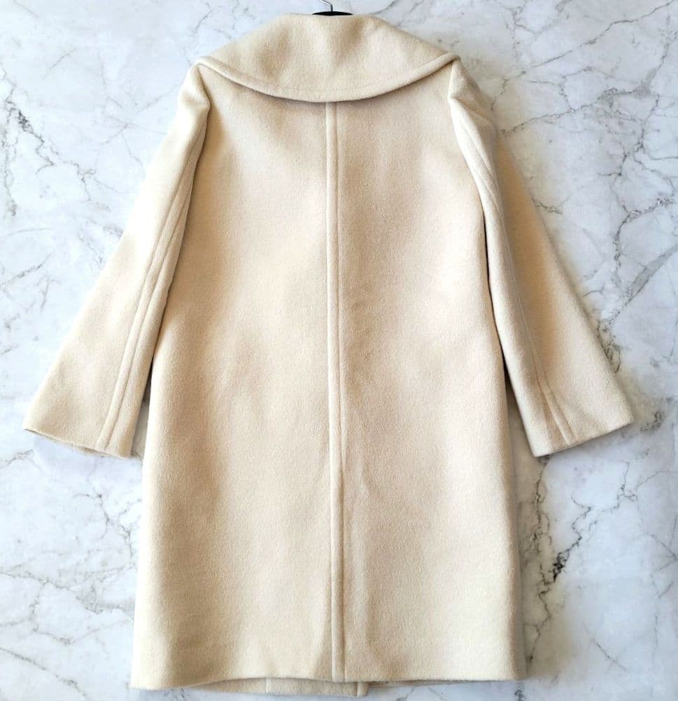 Rene ルネ アイボリー ショールカラー　ロングコート 36