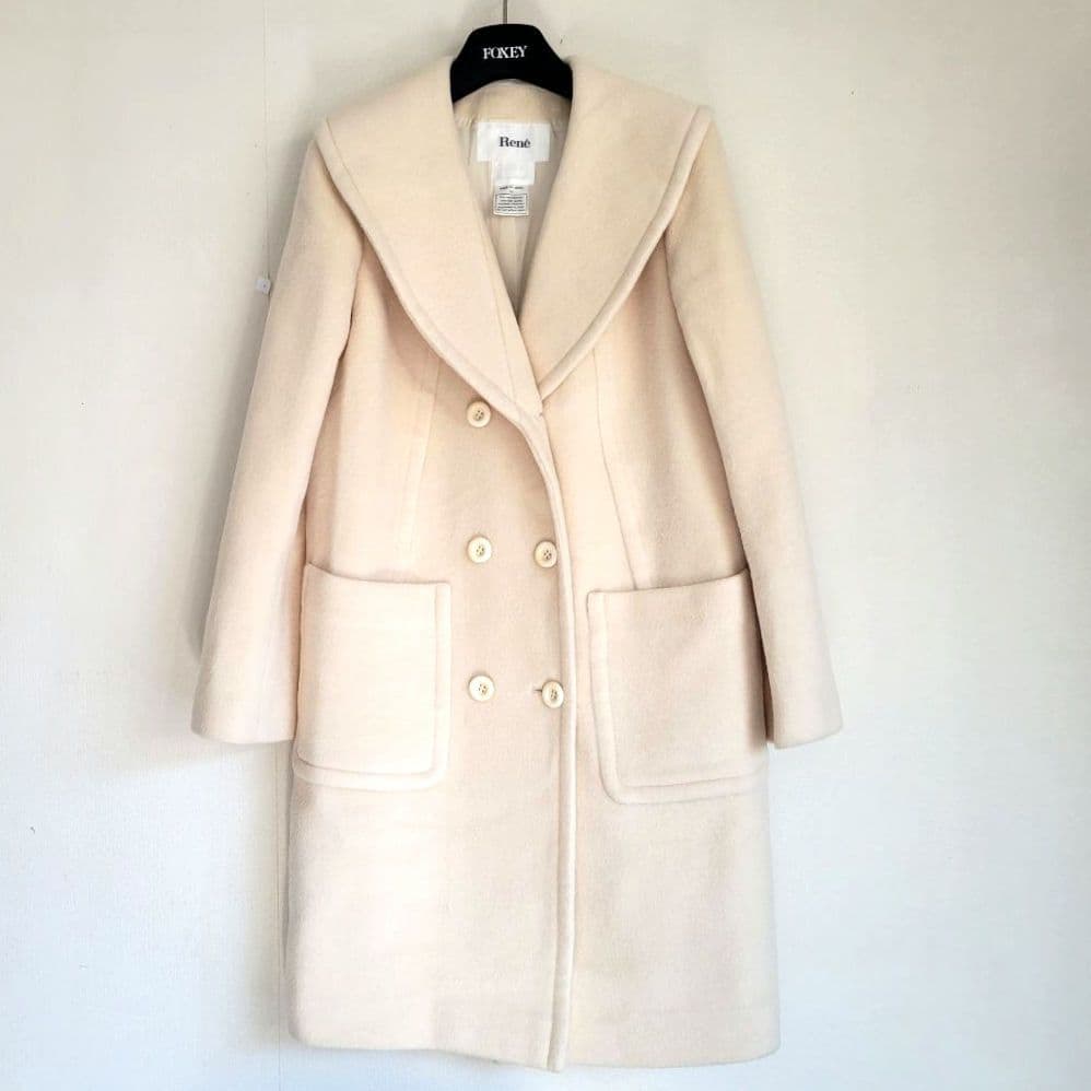 Rene ルネ アイボリー ショールカラー　ロングコート 36