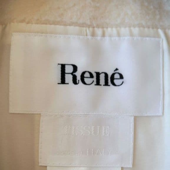 Rene ルネ アイボリー ショールカラー　ロングコート 36