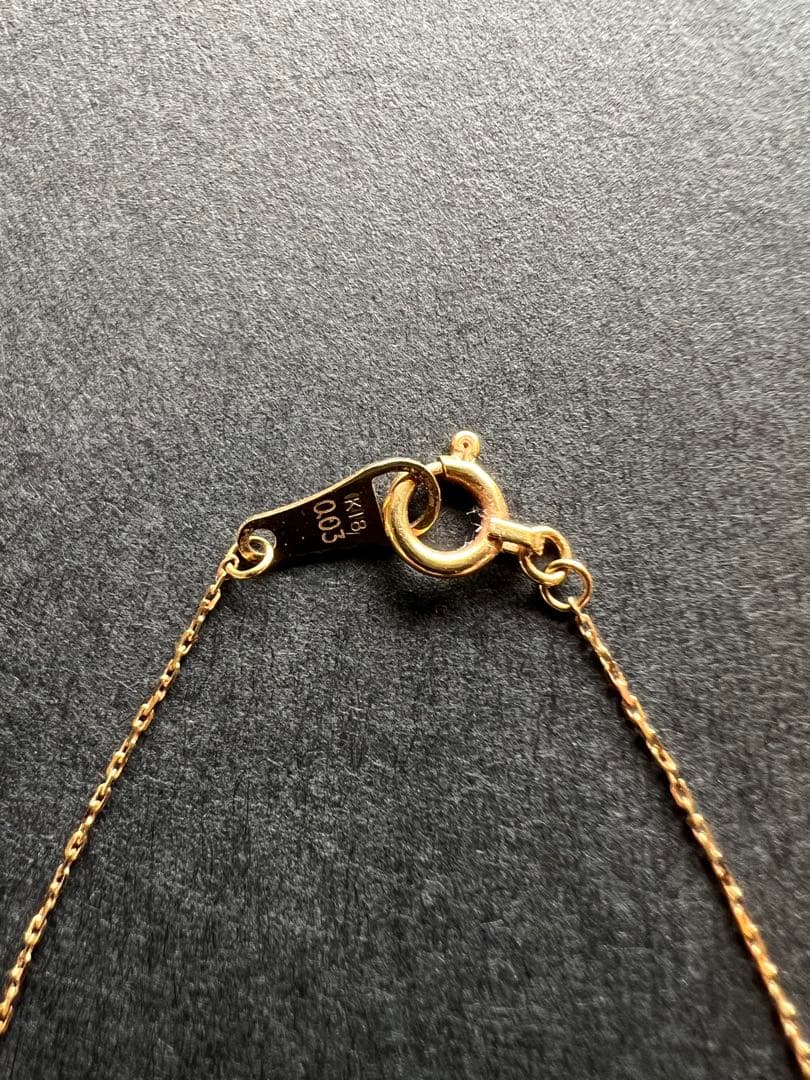 agete アガット K18 ダイヤモンド クロスネックレス 0.03ct