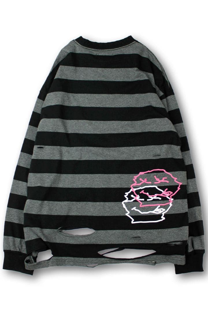 GALFY (ガルフィー) ビリビリボーダー ロンTee BLACK/GRAY