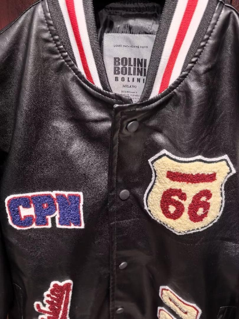 【新品未使用】BOLINI◆イタリア・ミラノ 高級 スタジャン L 定価13万