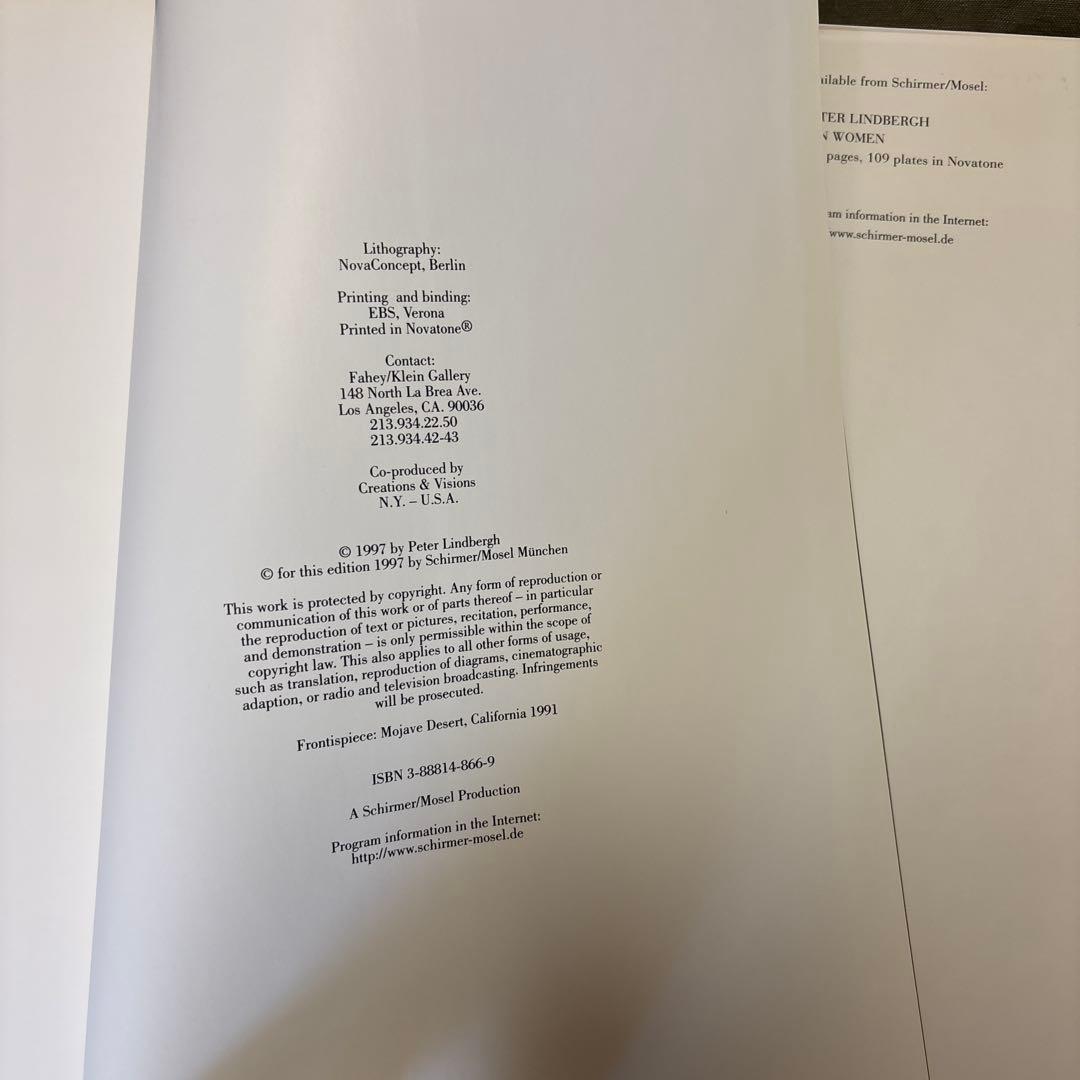 PETER LINDBERGH\"IMAGES OF WOMEN \"ハードカバー