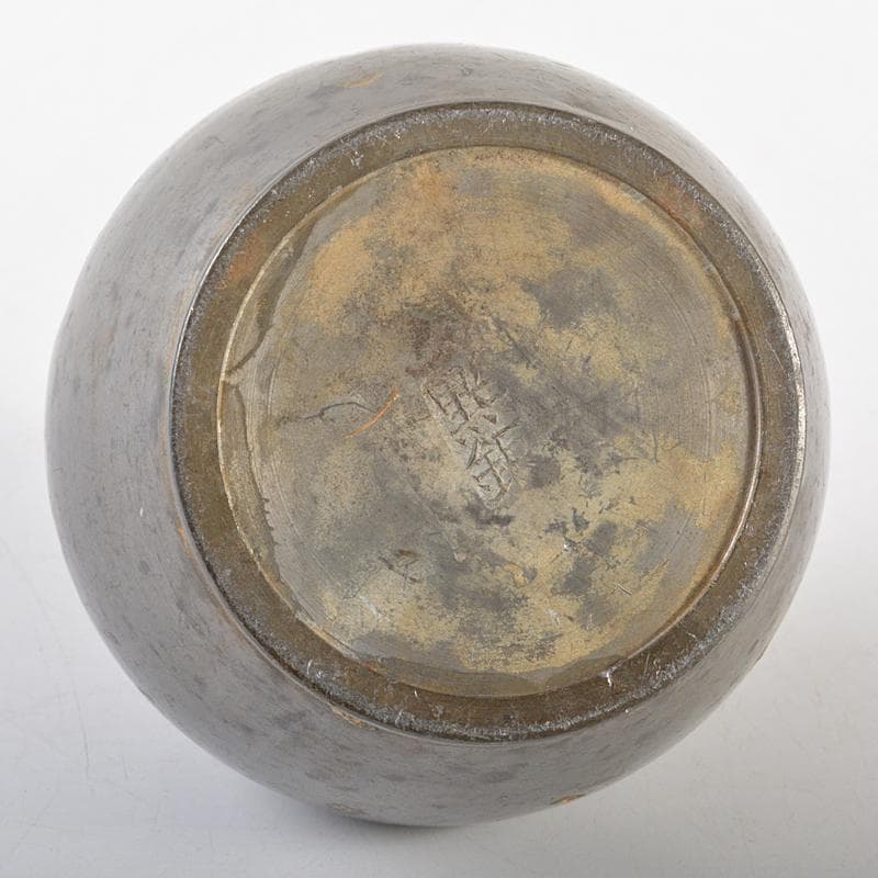 煎茶道具　鮎銅銘　古錫　茶壷　茶心壷　約242g　D　R7114