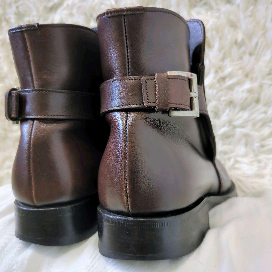 プラダ　ベルテッドブーツ　イタリア製　ブラウン　サイズ表記6
