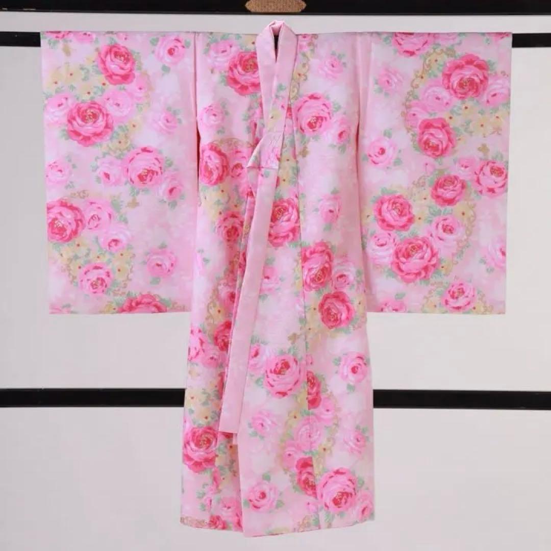 ※煌♠black cherry※ お宮参り　祝着ピンク　バラ　松田聖子