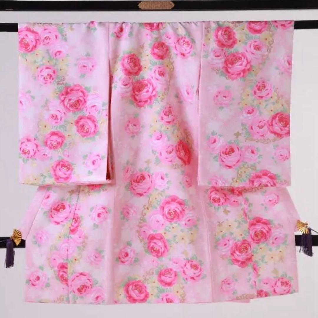 ※煌♠black cherry※ お宮参り　祝着ピンク　バラ　松田聖子