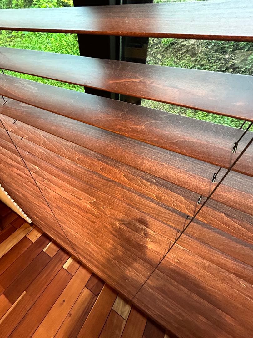 美品 nanik ウッドブラインド　マホガニー色　木製