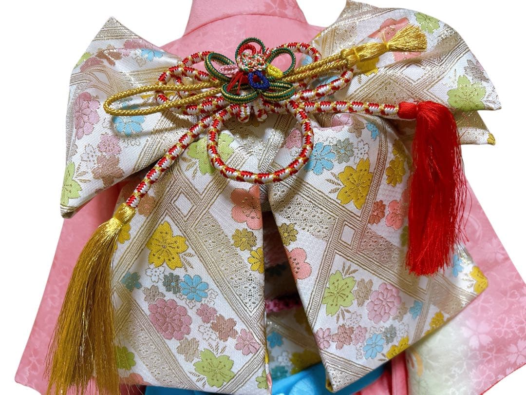 豪華正絹完全フルセット♡七五三　7歳　女の子　ピンク系　髪飾り　パール付帯締め