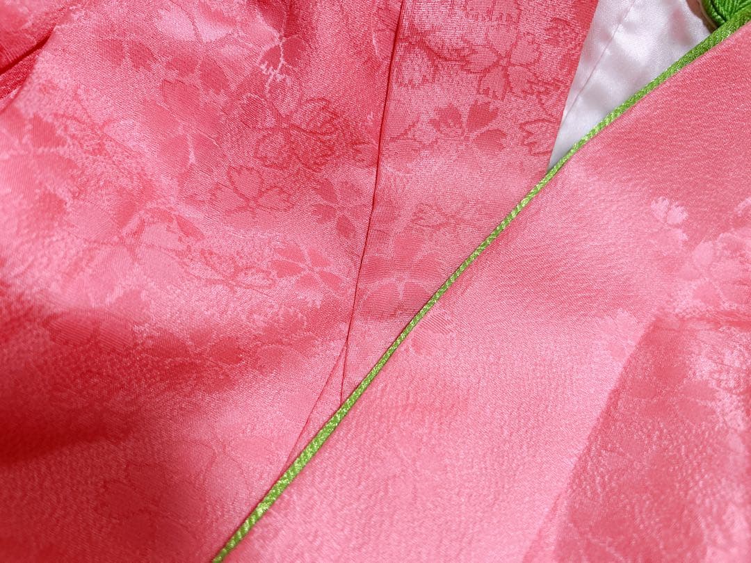 豪華正絹完全フルセット♡七五三　7歳　女の子　ピンク系　髪飾り　パール付帯締め