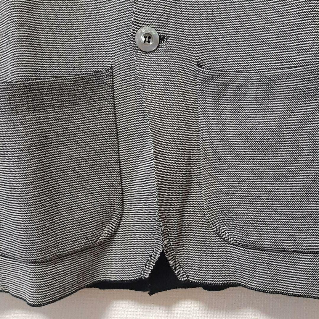 【新品未使用】Drumohr ドルモア コットンニットジャケット 44 黒×白