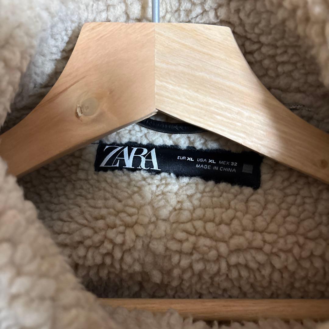 ZARA レディース ダブルフェイスショートジャケット　レザージャケット XL
