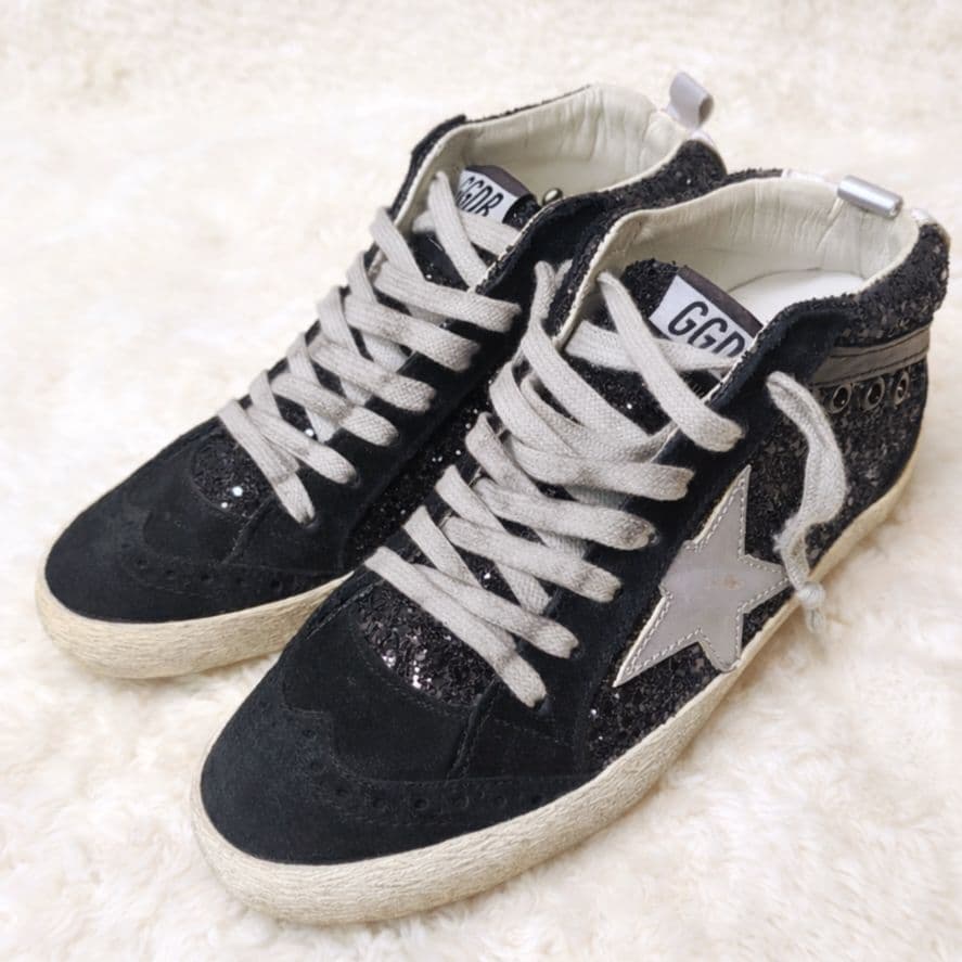 ゴールデングース 美品✨️36 MID STAR グリッタースエードスター