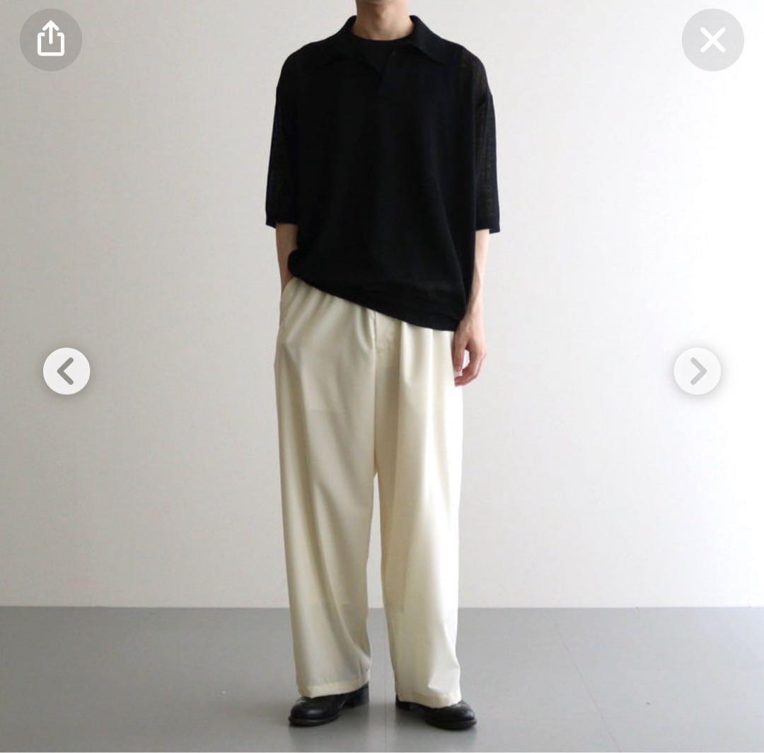 オーラリー スキッパー半袖ニットポロ