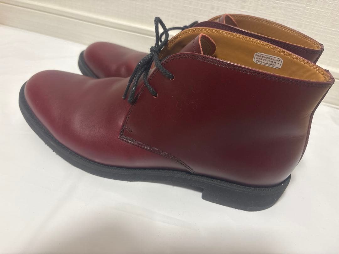 【美品】REGALバーガンディ本革チャッカブーツ26.5cm