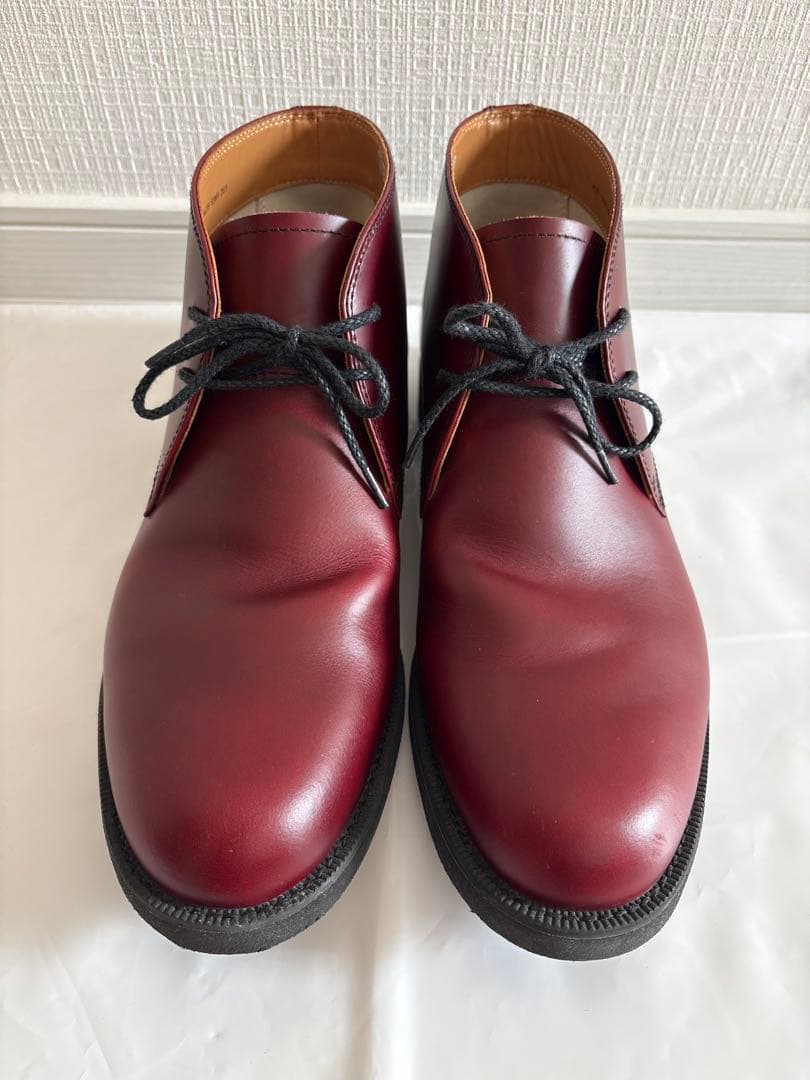 【美品】REGALバーガンディ本革チャッカブーツ26.5cm