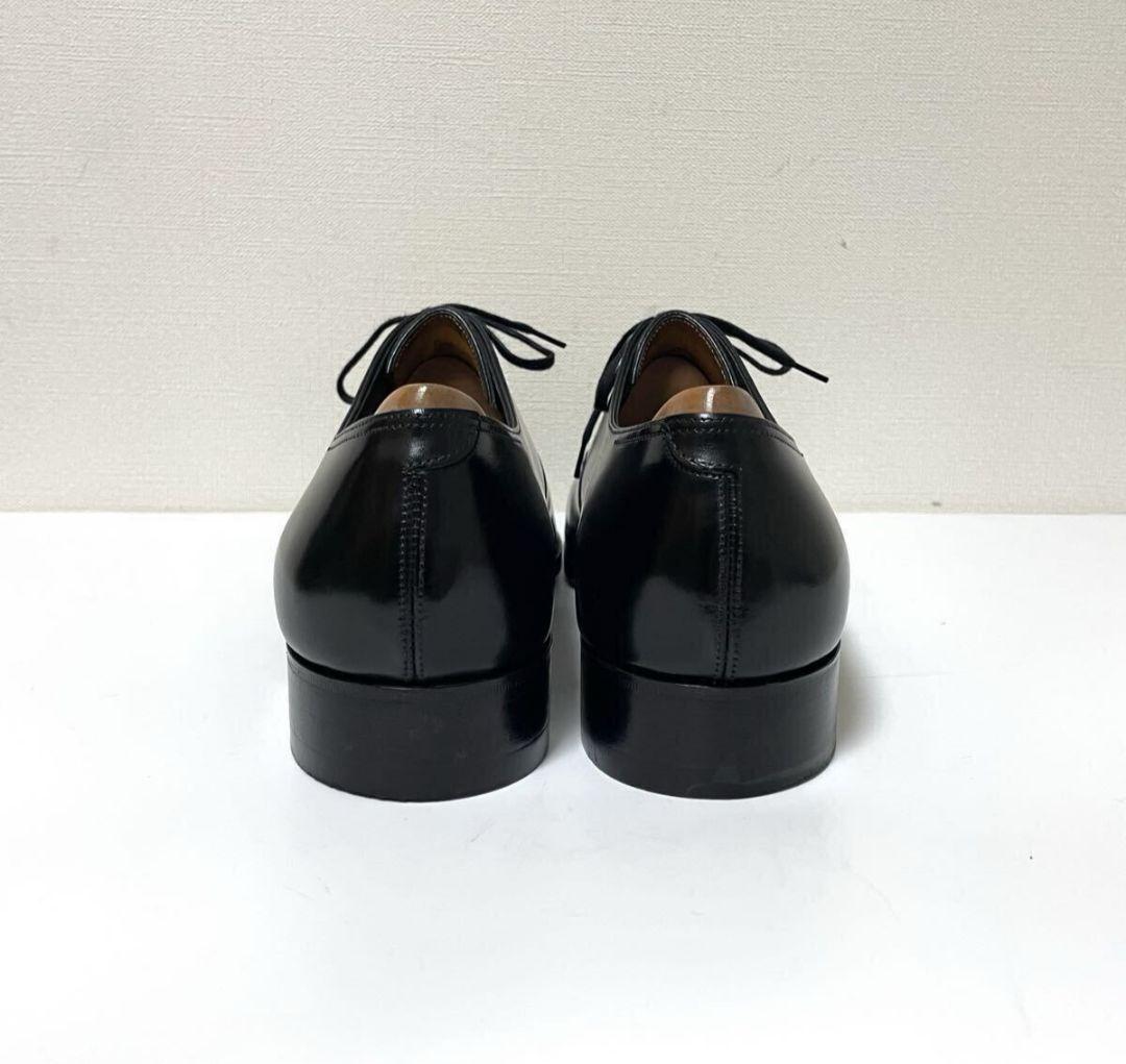 極美品ジョンロブ プレステージライン ガルニエ9E黒 プレーントゥ ホールカット