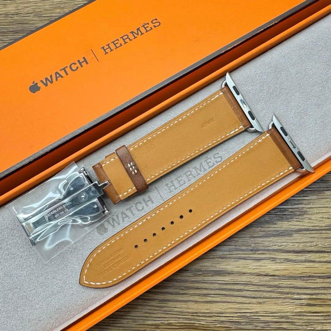 2527 ほぼ未使用　Apple Watch エルメス　ブラウン　バックルレザー